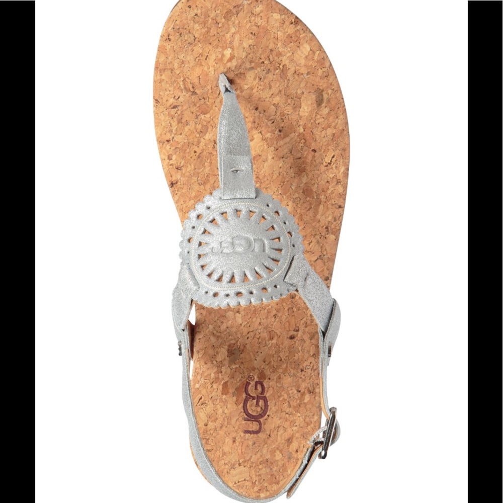 New!UGG Ayden Footbed logo slingback thong sandals - Picture 4 of 7
